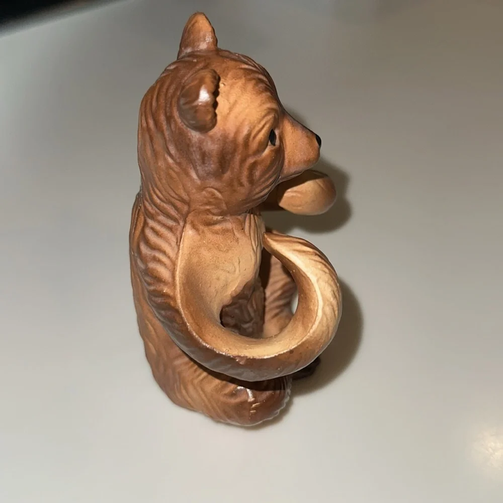 Vintage Ceramic Sitting Brown Bear Figurine Made in Japan